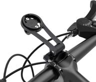 🚲 black adjustable bicycle computer mount - compatible with garmin, wahoo, cateye, bryton bike speedometer - includes bike phone mount and flashlight clip - road mtb bike accessories logo