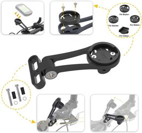 img 3 attached to 🚲 Black Adjustable Bicycle Computer Mount - Compatible with Garmin, Wahoo, Cateye, Bryton Bike Speedometer - Includes Bike Phone Mount and Flashlight Clip - Road MTB Bike Accessories