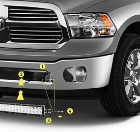img 2 attached to 🔦 XJMOTO Front Lower Hidden Bumper Mounting Brackets - 40 inch Curved LED Light Bar | Compatible with 2010-2019 Dodge Ram 2500 3500 Models