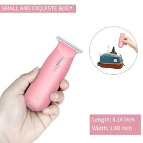 img 2 attached to SWEETLF Mini Hair Clippers: Silent Cordless Trimmer Kit 🔌 with Guide Combs - USB Rechargeable for Men Women Kids (Pink)