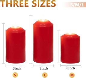 img 1 attached to YHHER Red Flameless Candles Battery Operated LED Candles Set Of 3(D:3&#34