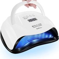 bolasen sunx plus 80w nail lamp with dual light source - efficiently cures led/uv gel polish with 42 light beads, upgraded space for fingernail and toenail - includes 4 timer/sensor/handle logo