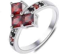 suicide squad harley quinn poker ring: red crystal cubic zirconia jewelry for women - ideal for wedding, parties & cosplay logo