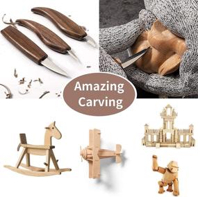 img 2 attached to 15PCS Wood Carving Kit - Complete Set of Wood Carving Tools for Beginners in Woodworking. Includes Chip Carving Knife Kit and Chip Wood for Whittling