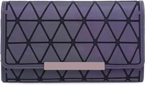 img 4 attached to Geometric Rhomboids Lattice Wallet Purse Women's Handbags & Wallets