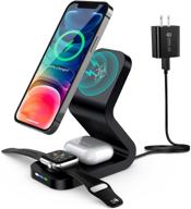 🔌 kosenec 3 in 1 magnetic wireless charging stand: magsafe compatible, fast charger for iphone 13 pro max mini, airpods pro 2, apple iwatch 6 5 4 3 2 – includes 18w adapter logo