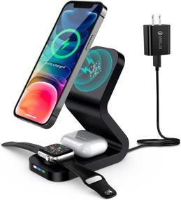 img 4 attached to 🔌 KOSENEC 3 in 1 Magnetic Wireless Charging Stand: MagSafe Compatible, Fast Charger for iPhone 13 Pro Max Mini, AirPods Pro 2, Apple iWatch 6 5 4 3 2 – Includes 18W Adapter