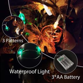 img 2 attached to 🎃 3 Pack Halloween Lights - 30Ft 90 LED Spider Pumpkin Ghost Indoor/Outdoor Decorations - Exclusive Scary Halloween String Lights - Battery Operated (30LED 10FT Each)