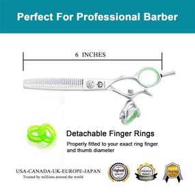 img 1 attached to 🔪 6 Inch Double Swivel Thumb Hair Thinning Shears for Men and Women - Professional Texturizing Scissors for Sharp Hair Thinning