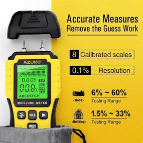 img 3 attached to 🌲 AZUNO Wood Moisture Meter - Pin-Type Wood Humidity Detector, Digital Water Leak Tester with Backlit LCD Display & Audible Alert for Wood Wall Dampness Inspection (1st Gen)