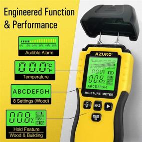 img 1 attached to 🌲 AZUNO Wood Moisture Meter - Pin-Type Wood Humidity Detector, Digital Water Leak Tester with Backlit LCD Display & Audible Alert for Wood Wall Dampness Inspection (1st Gen)