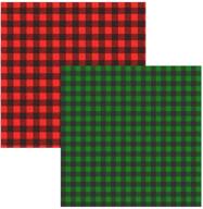 👕 ebaokuup 2 sheet buffalo plaid heat transfer vinyl - 12x12 fabric iron-on buffalo plaid cloth sheet, self adhesive craft printed sheets for shirts and diy crafts (red-black & green-black) logo