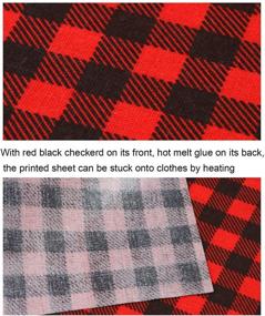 img 3 attached to 👕 EBaokuup 2 Sheet Buffalo Plaid Heat Transfer Vinyl - 12x12 Fabric Iron-on Buffalo Plaid Cloth Sheet, Self Adhesive Craft Printed Sheets for Shirts and DIY Crafts (Red-Black & Green-Black)