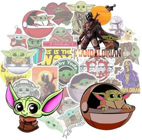 img 1 attached to Baby Yoda Stickers Set: 100 Vinyl Waterproof Mandalorian Decals for Hydro Flask, Laptop, Skateboard & More! Perfect Gift Idea for Kids, Teens, and Adults