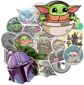 img 2 attached to Baby Yoda Stickers Set: 100 Vinyl Waterproof Mandalorian Decals for Hydro Flask, Laptop, Skateboard & More! Perfect Gift Idea for Kids, Teens, and Adults