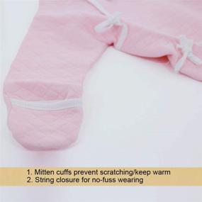 img 3 attached to 👶 COBROO Newborn Baby Clothes: 100% Cotton Footies with Mitten Cuffs for 0-3 Months - Adorable Baby Outfits!