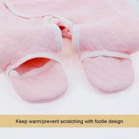 img 2 attached to 👶 COBROO Newborn Baby Clothes: 100% Cotton Footies with Mitten Cuffs for 0-3 Months - Adorable Baby Outfits!