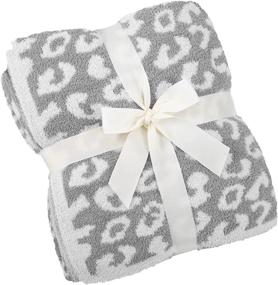 img 4 attached to Hewolf Super Soft Leopard Fleece Blanket: Cozy, Warm, and Stylish for Couch, Sofa, or Bed - 50 x 60 inch