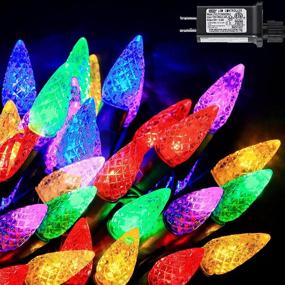 img 4 attached to 🎄 RECESKY C3 Christmas String Lights - 100 LED 33 Feet Outdoor Faceted Bulb Light with 30V Adaptor, Extendable 8 Modes Fairy Lighting for Garden, House, Xmas Garland, Christmas Tree Decorations, Multi Color