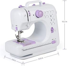 img 3 attached to 🧵 Portable Mini Electric Sewing Machine with 12 Built-in Stitches, LED Light, 2 Speeds, Overlock Function - Ideal for Beginners, Amateurs, Embroidery - Purple