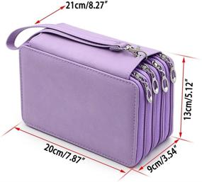 img 3 attached to 🎨 BTSKY PU Leather Colored Pencil Case - 72 Slot Handy Large Pencil Bag for Watercolor & Ordinary Pencils - Purple