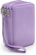 🎨 btsky pu leather colored pencil case - 72 slot handy large pencil bag for watercolor & ordinary pencils - purple logo