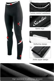 img 2 attached to 🚴 Women's Windproof Cycling Pants with 4D Padded Fleece Lined Leggings by Santic