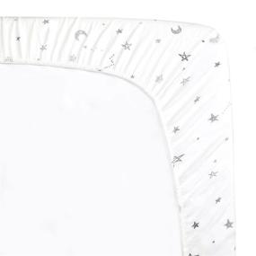 img 3 attached to 🌙 Stars and Moon Fitted Pack N Play Playard Sheet - Soft & Breathable 100% Natural Cotton Jersey Knit - Ideal for Boys and Girls