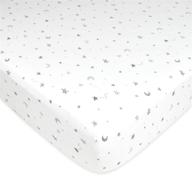 🌙 stars and moon fitted pack n play playard sheet - soft & breathable 100% natural cotton jersey knit - ideal for boys and girls logo