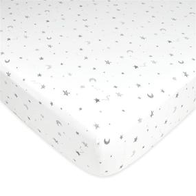 img 4 attached to 🌙 Stars and Moon Fitted Pack N Play Playard Sheet - Soft & Breathable 100% Natural Cotton Jersey Knit - Ideal for Boys and Girls