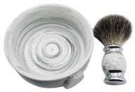 🪒 bicrops men's wet shave kit - acrylic handle badger shaving brush, ceramic shaving soap bowl, perfect gift for gentlemen - white and black logo