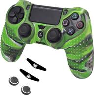 🎮 enhance gaming performance with taifond anti-slip silicone controller cover for ps4/slim/pro (camo black & green) logo