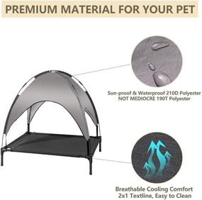 img 1 attached to 🐶 Fit Choice Elevated Dog Bed with Canopy - Premium Outdoor Pet Canopy with Cot, Durable 210D Polyester & 600D PVC Textilene, Includes Carrying Bag