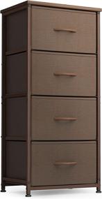 img 4 attached to 🗄️ FEZIBO Fabric Dresser Storage Tower with 4 Drawers - Bedroom Closet Organizer Unit for Entryway, Hallway, Nursery Room - Steel Frame, Wood Top - Easy Pull Handle - Brown