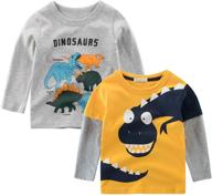 🦖 get your little ones roaring with rowey 2 pack dinosaur t shirts - top-quality boys' clothing in tops, tees & shirts! logo