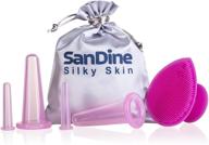 🌸 sandine cupping therapy sets: facial cupping system for double chin reduction, cheek and chin shaping, cellulite treatment - silicone massage cups for flawless skin (pink) logo