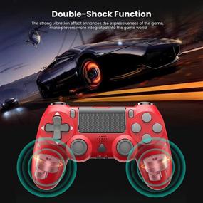 img 2 attached to 🎮 YCCSKY Wireless Game Controller for PS4/PS4 Slim/PS4 Pro Console - 1000mAh Rechargeable Battery, Ergonomic Design, Share Button, Vibration Function (Red)