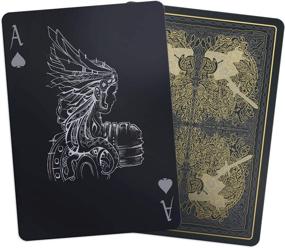 img 4 attached to Valkyrie Playing Cards - Enhanced Gold, Silver & Black Editions by Gent Supply