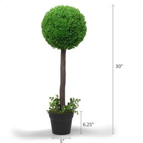img 3 attached to Barnyard Designs 2.5ft Artificial Boxwood Topiary Ball 🌿 Tree Shrubs - Front Porch Home Decor- Set of 2