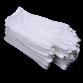 img 2 attached to 🧤 24 Pairs of Extra Large White Gloves, Zealor Soft Thickened Cotton Gloves with Stretchable Lining for Added Comfort