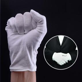 img 1 attached to 🧤 24 Pairs of Extra Large White Gloves, Zealor Soft Thickened Cotton Gloves with Stretchable Lining for Added Comfort