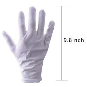 img 3 attached to 🧤 24 Pairs of Extra Large White Gloves, Zealor Soft Thickened Cotton Gloves with Stretchable Lining for Added Comfort