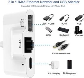 img 3 attached to 🔌 High-Speed RJ45 Ethernet LAN Wired Network Adapter with USB 3 Camera Adapter and Charge Port - 3-in-1 Wired Ethernet Adapter, Compatible with iPhone/iPad - 10/100Mbps