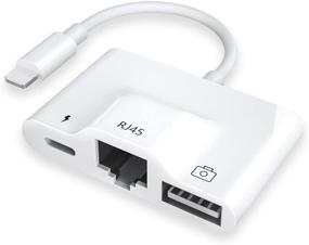 img 4 attached to 🔌 High-Speed RJ45 Ethernet LAN Wired Network Adapter with USB 3 Camera Adapter and Charge Port - 3-in-1 Wired Ethernet Adapter, Compatible with iPhone/iPad - 10/100Mbps