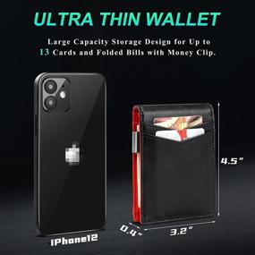 img 1 attached to ZRTARY Leather Blocking Minimalist Wallet: Sleek Men's Accessory for Wallets, Card Cases & Money Organizers