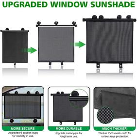img 2 attached to 🚗 DUALECO Upgraded 2Pcs Car Window Shades: Retractable Sun Shades for Baby, Front/Side Roller Sun Shade for Car/Truck/RV/SUV - Ideal Protection for Kid and Women