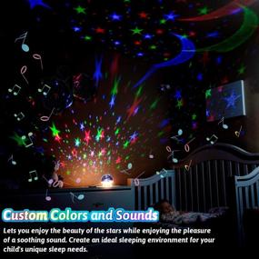 img 2 attached to 🌙 Yachance Night Light for Kids Room: Projector, Sound Machine, Soother Lamp & Timer - 9 Natural Sounds, 20 Lullabies, Remote Control