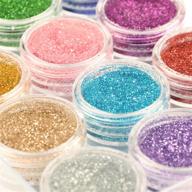 🌈 wenida glitter: 12 color holographic cosmetic festival powder sequins craft glitter - perfect for arts, face, hair, body, and nails logo