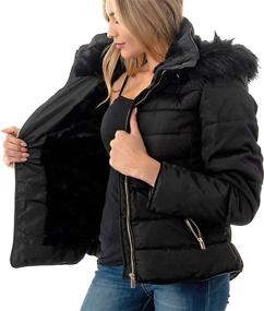 img 1 attached to 🧥 Fashionable and Versatile Women's Short Puffer Coat with Detachable Faux Fur Trim Hood - Trendy Jacket for Winter