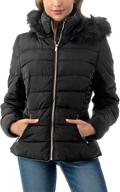 🧥 fashionable and versatile women's short puffer coat with detachable faux fur trim hood - trendy jacket for winter logo